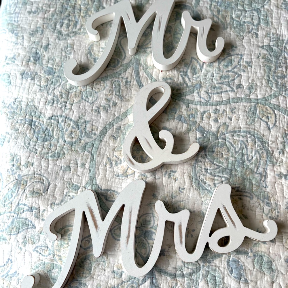 Mr. & Mrs. wooden letters